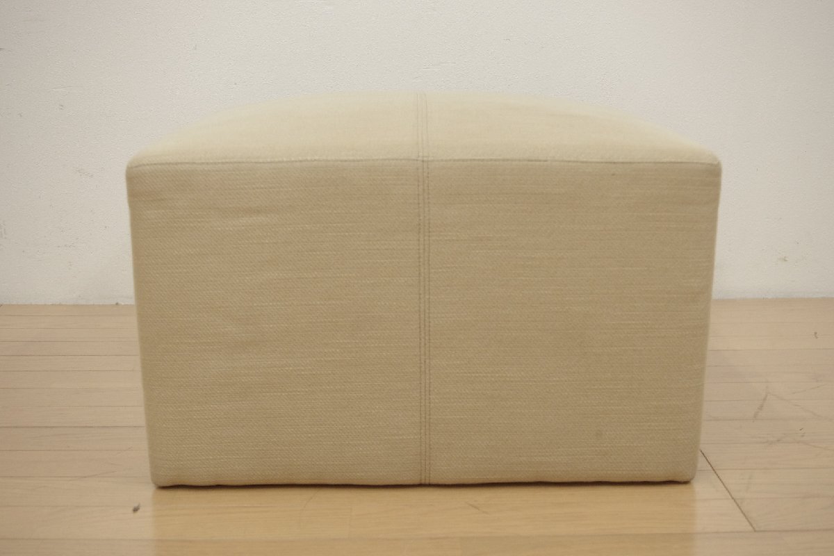 展示品 TIME&STYLE タイム&スタイル オットマン モダン ファブリック ベージュ シンプル スクエア リビング 寢室 幅60cm 高さ37cm