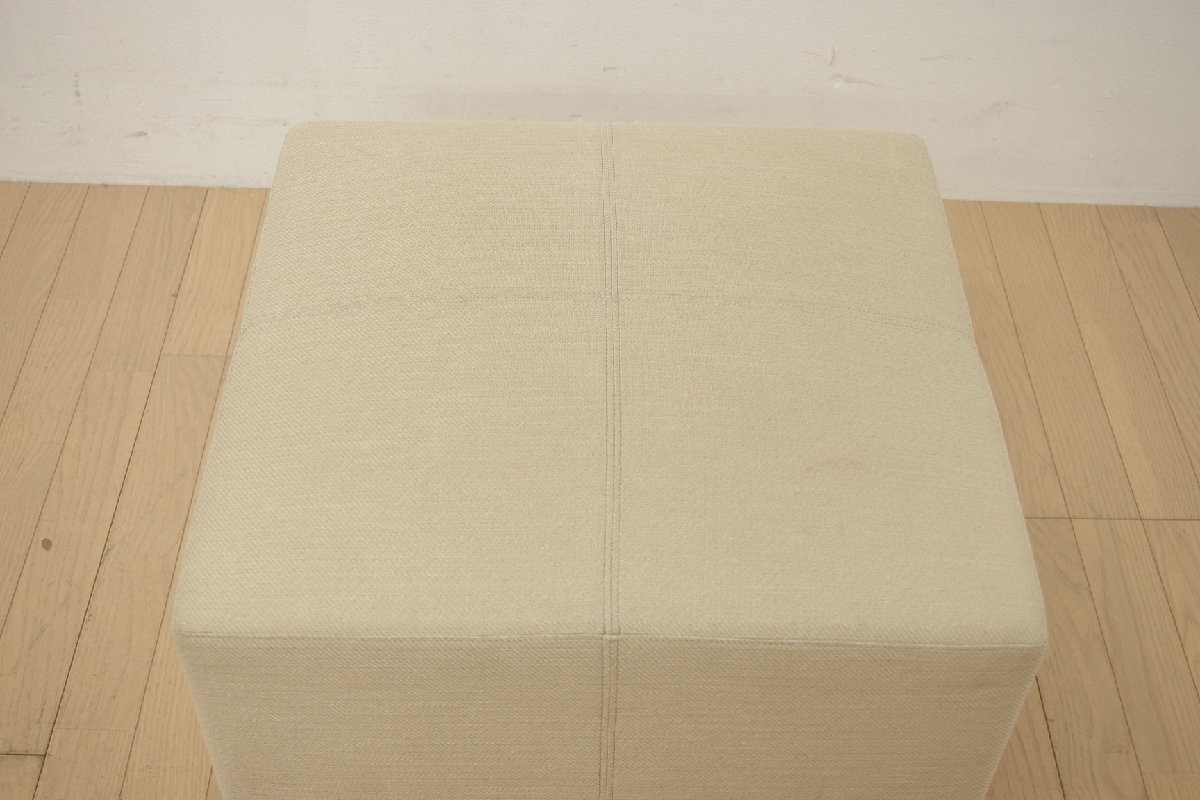 展示品 TIME&STYLE タイム&スタイル オットマン モダン ファブリック ベージュ シンプル スクエア リビング 寢室 幅60cm 高さ37cm