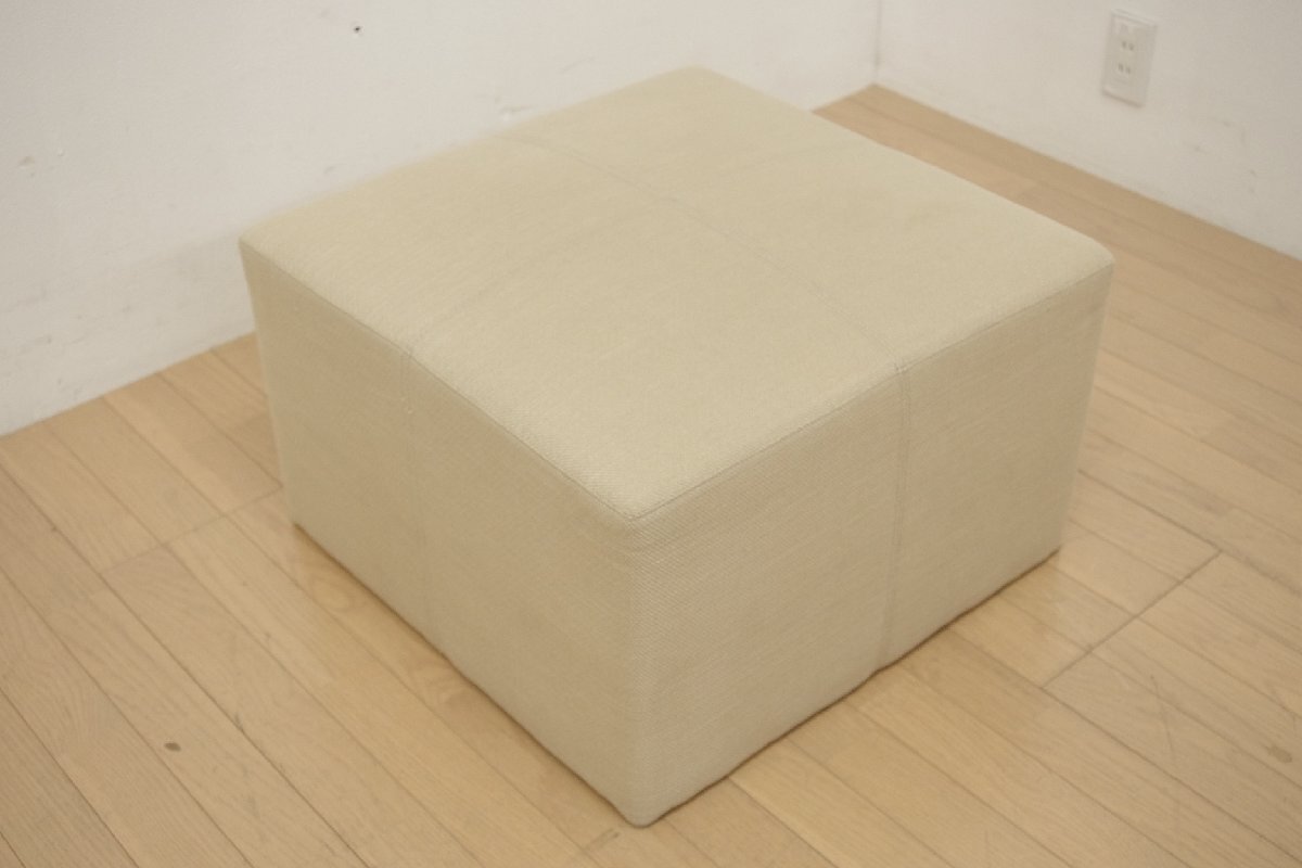 展示品 TIME&STYLE タイム&スタイル オットマン モダン ファブリック ベージュ シンプル スクエア リビング 寢室 幅60cm 高さ37cm