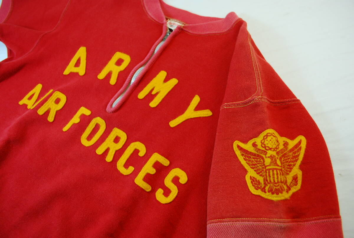 A145◇舊マッコイ◇ ハーフジップ 半袖 スウェット ◇S◇ARMY AIR FORCE◇希少モデル◇