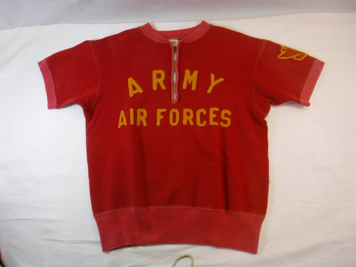 A145◇舊マッコイ◇ ハーフジップ 半袖 スウェット ◇S◇ARMY AIR FORCE◇希少モデル◇