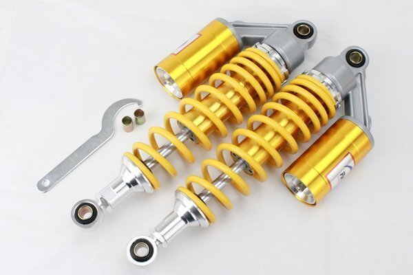 320mmリアサスペンション 黃/銀 ゼファー400χ Z400FX リアショック ZRX400 バリオスⅡ
