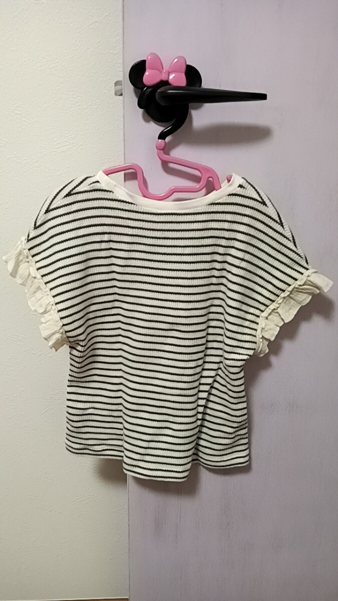 アプレレクール apres ies cours ボーダー 半袖Tシャツ 120センチ 子供服 ふりる かわいい お出かけ 女の子 洗い替え