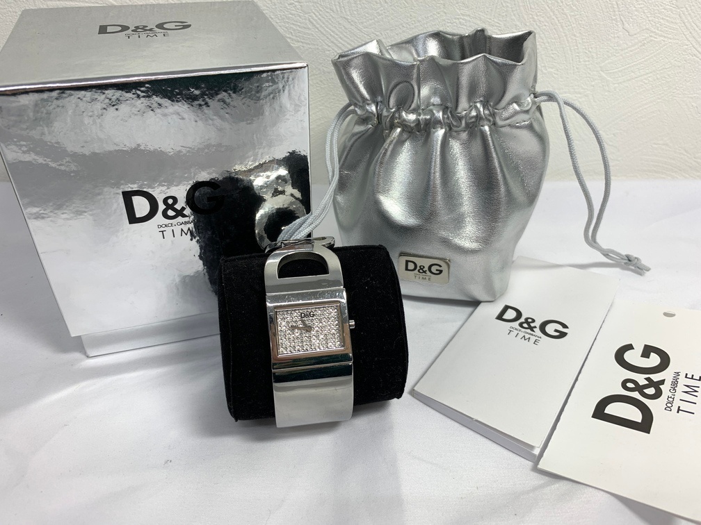 【ジャンク?動(dòng)作未確認(rèn)品】 DOLCE&GABBANA ドルチェ&ガッバーナ D＆G ドルガバ TIME バングル 腕時(shí)計(jì) GIY51448