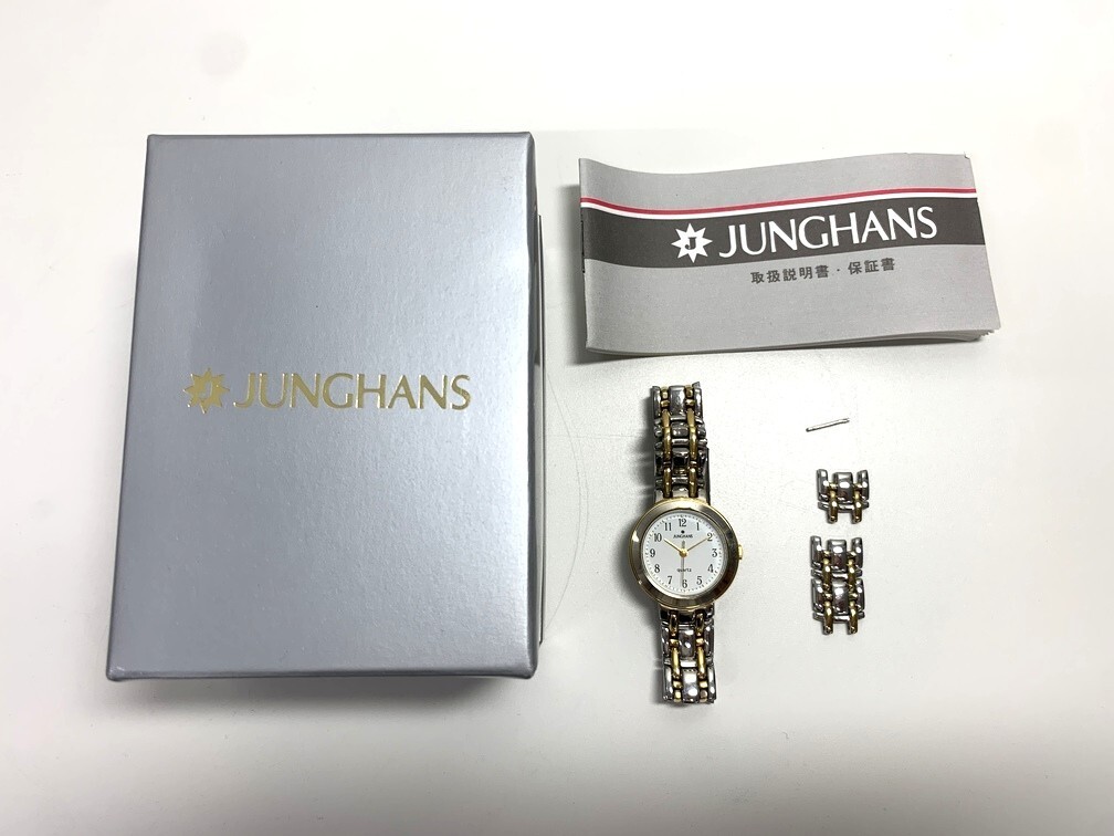ユンハンス JUNGHANS レディースクオーツ 腕時計 【中古/動作未確認(rèn)】ゴールド×シルバー ブランド 箱付き GIN51567