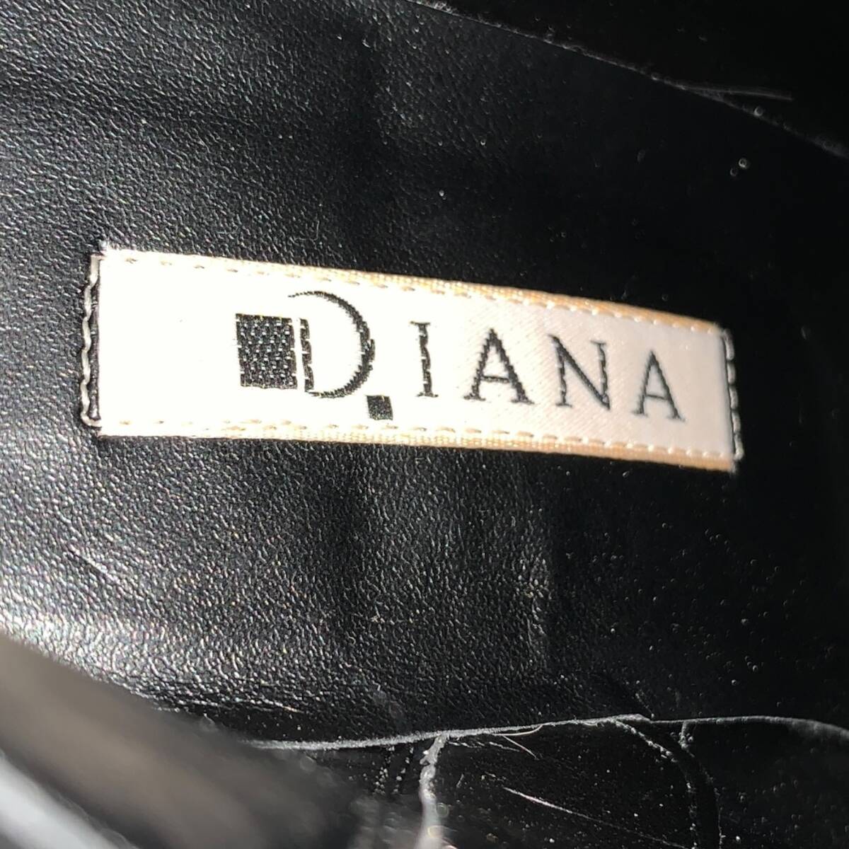 ◆中古品◆ DIANA ダイアナ ショートブーツ サイドジップ G67285 23cm ヒール約8cm 本體のみ レザー ブラック V87781NL