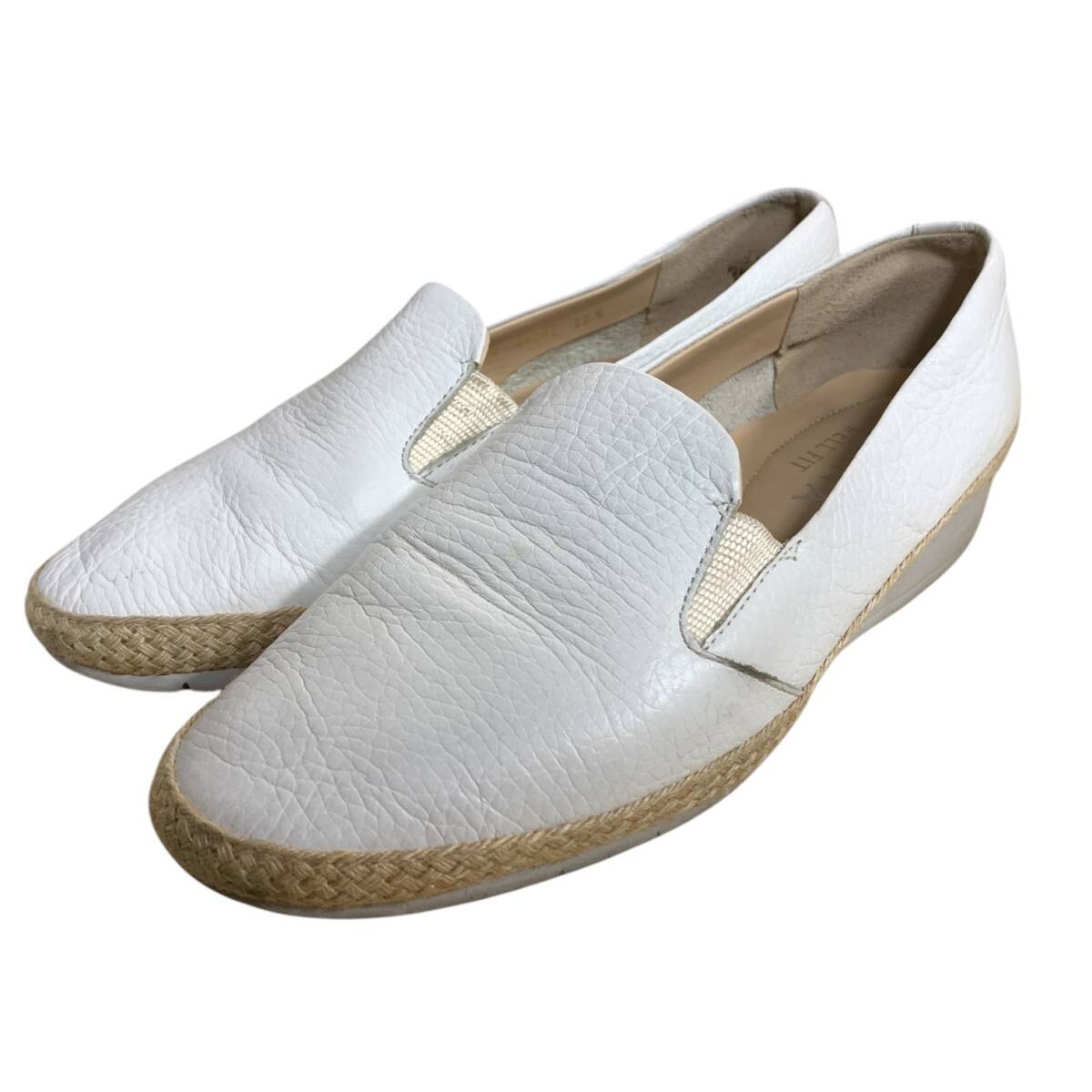 ◆中古品◆ DIANA WELL FIT ダイアナウェルフィット フラットシューズ レディース レザー スリッポン KW 42661 ホワイト 本体のみ V87787NL_画像1