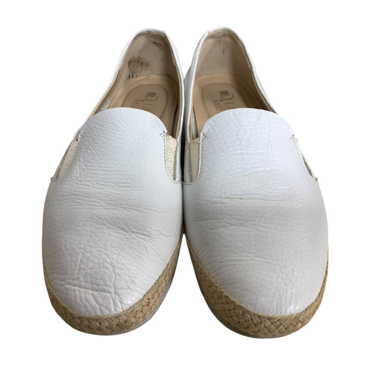 ◆中古品◆ DIANA WELL FIT ダイアナウェルフィット フラットシューズ レディース レザー スリッポン KW 42661 ホワイト 本体のみ V87787NL_画像2