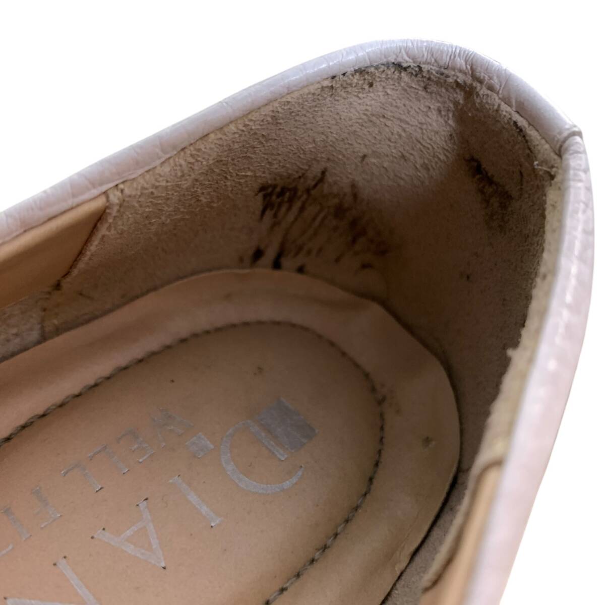 ◆中古品◆ DIANA WELL FIT ダイアナウェルフィット フラットシューズ レディース レザー スリッポン KW 42661 ホワイト 本体のみ V87787NL_画像10