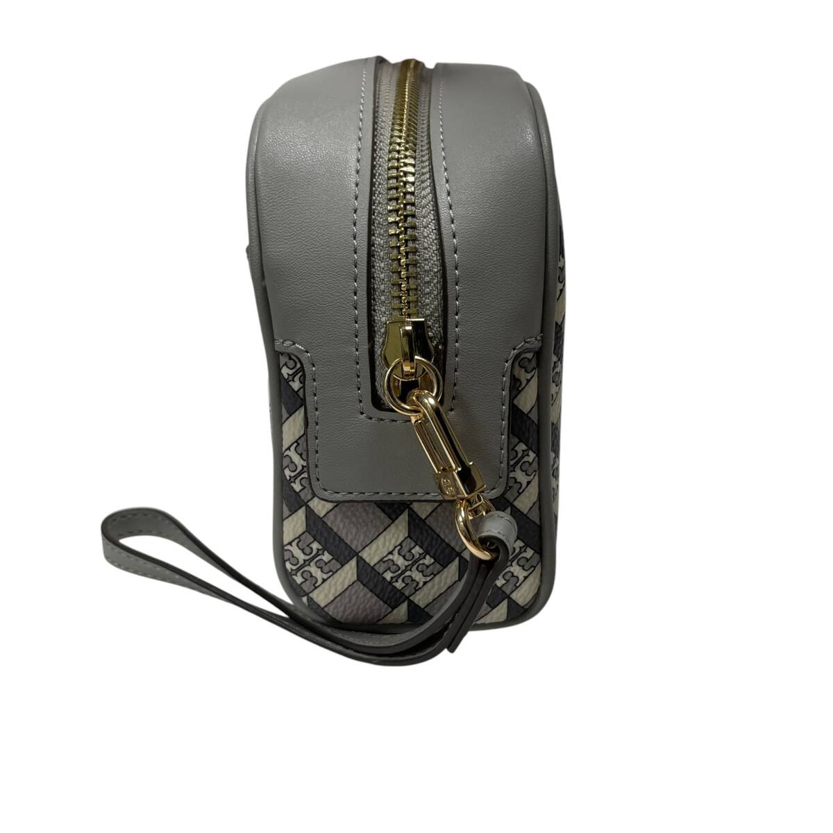 * б/у товар * Tory Burch outlet сумка женский TORY BURCH GEO LOGO ESSENTIALS POUCH серый корпус только V89783NM