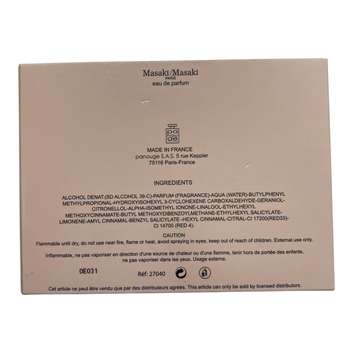 [ не использовался ]Masaki/Masakimasakimasakio-do Pal fam духи 40ml A89238RD