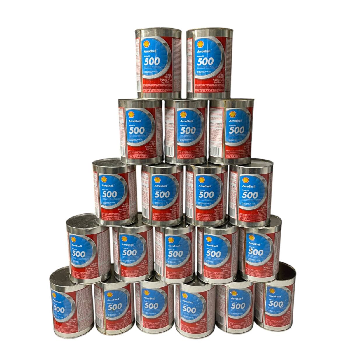◆未使用品/直接引き取り限定◆ エンジンオイル 500 エアロ シェル タービンオイル 500 946ml×20 合成潤(rùn)滑油 ※使用期限2022年※ Q90195NN