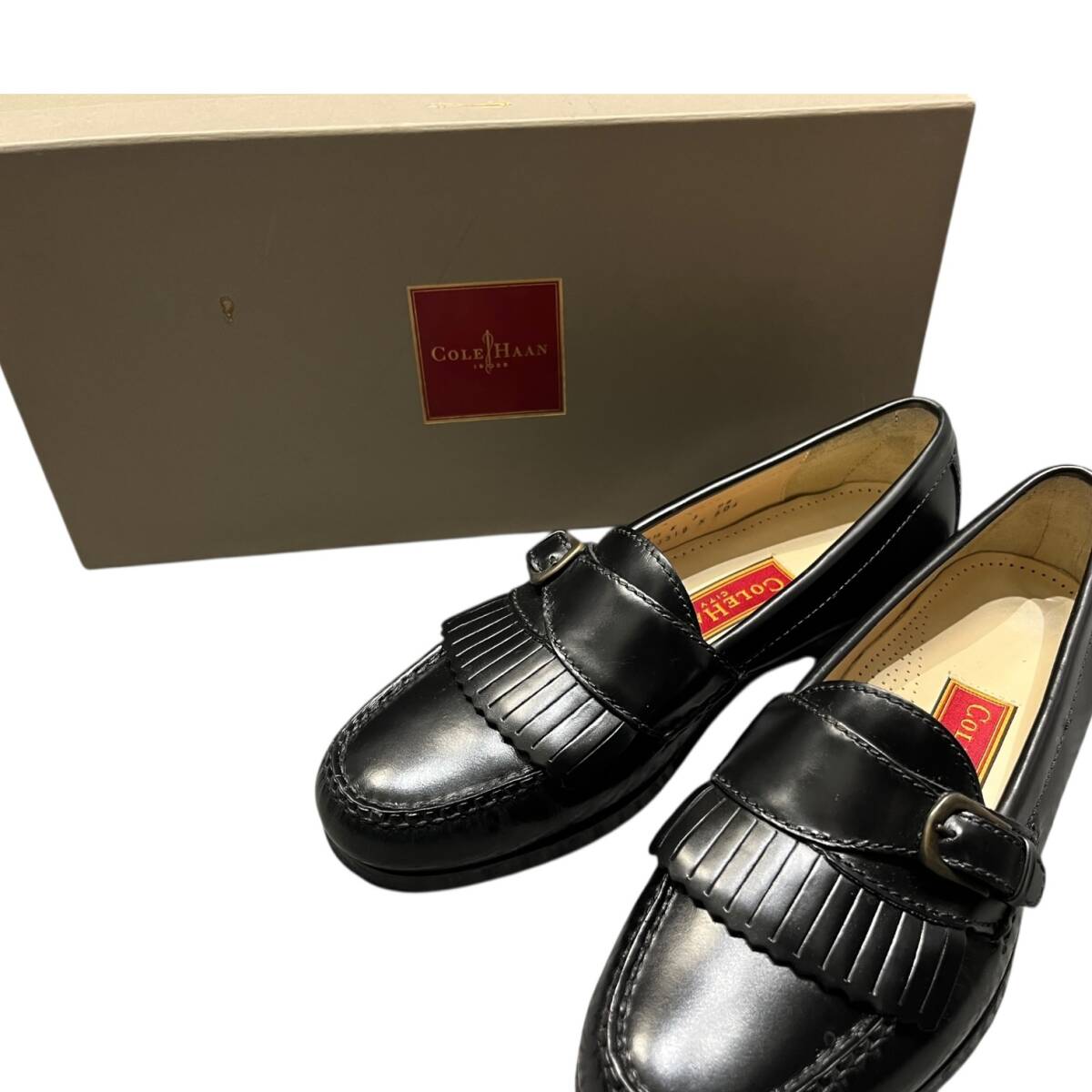 ■中古品■COLE HAAN コール?ハーン ブラック ローファー サイズ6.5E レディース 靴 箱あり IYE1009Z