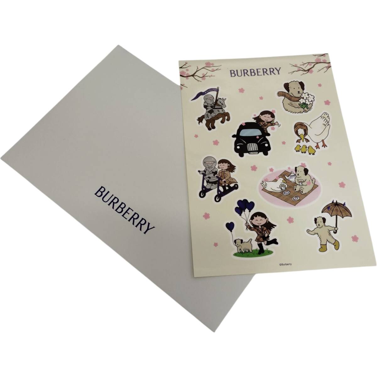 【未使用品】 Burberry バーバリー ステッカー 桜 21cm×14.5cm A89379RL