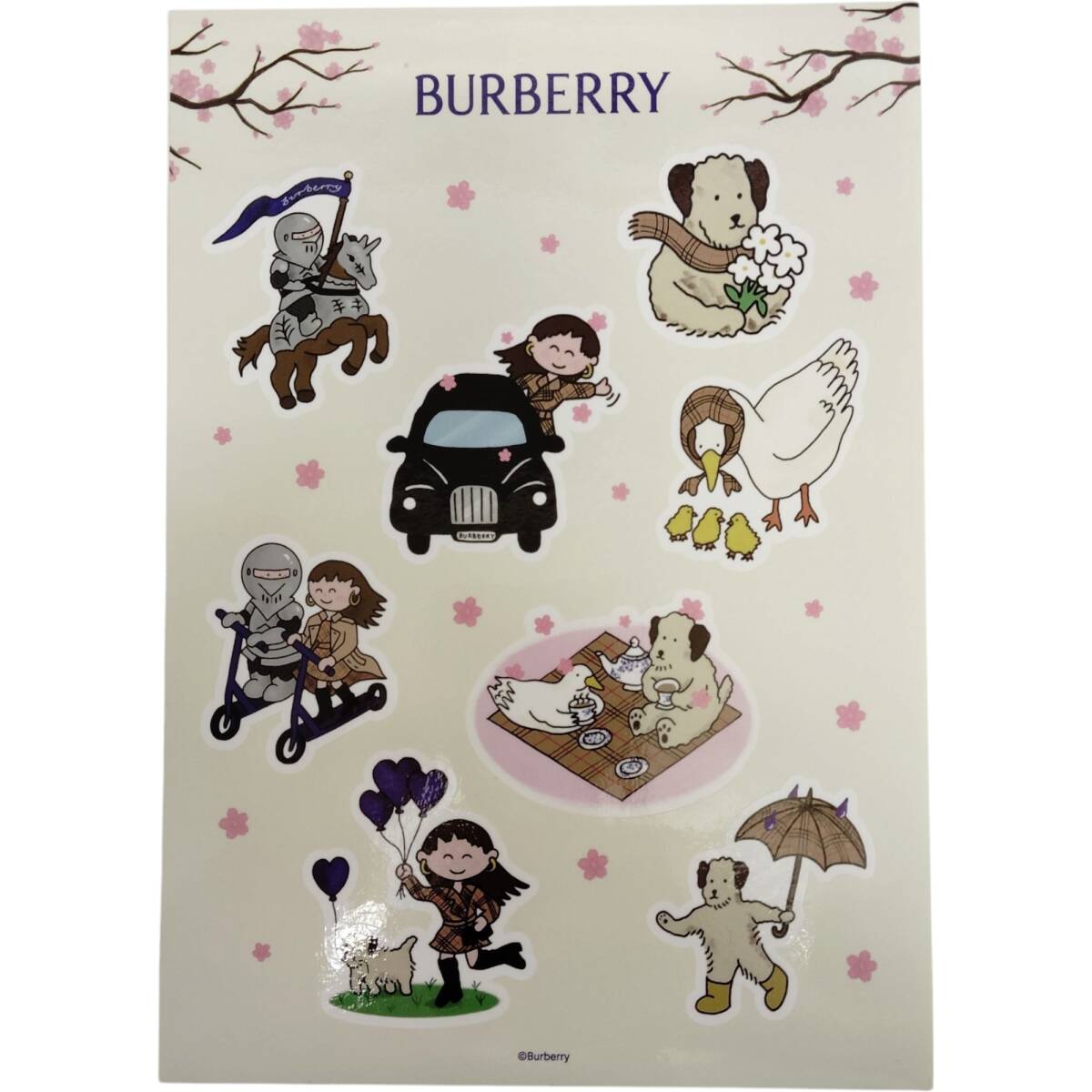 【未使用品】 Burberry バーバリー ステッカー 桜 21cm×14.5cm A89379RL