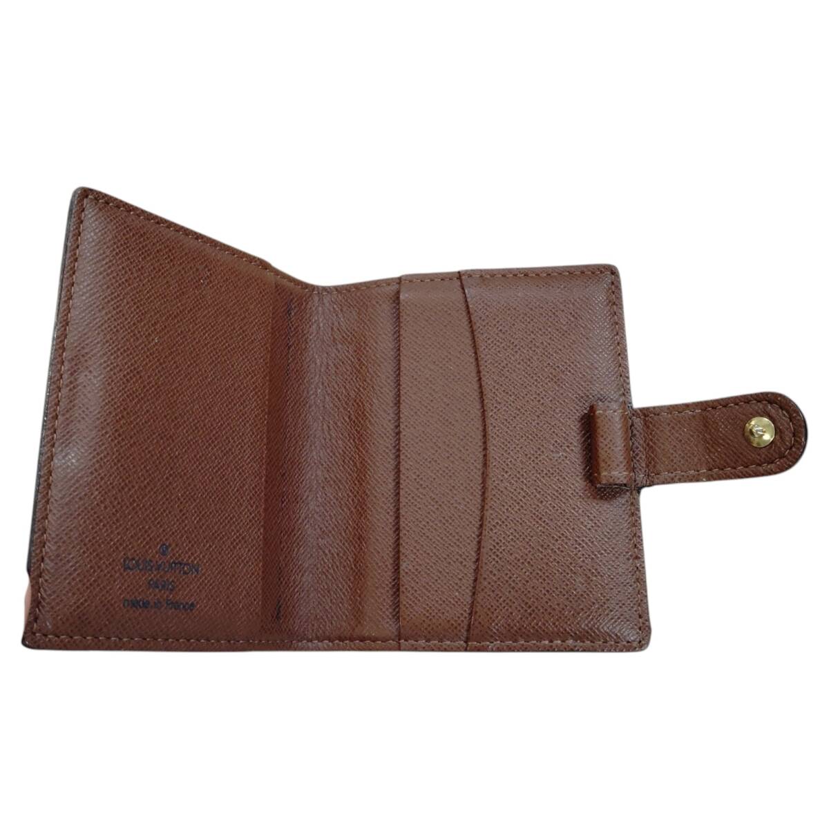 【中古品】LOUIS VUITTON ルイヴィトン LV モノグラム カードケース ホック付き スナップ開閉 ブラウン T60926 A89945RK_画像5