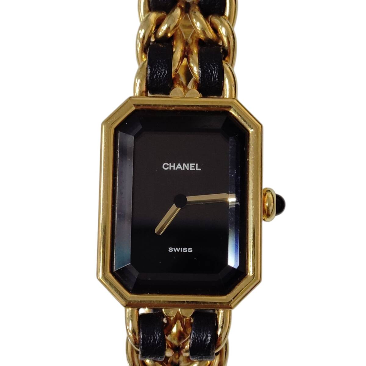 【中古品】 CHANEL シャネル プルミエール ブラック文字盤(pán) クォーツ レディース 時(shí)計(jì) ウォレット ケース付 W88873RD