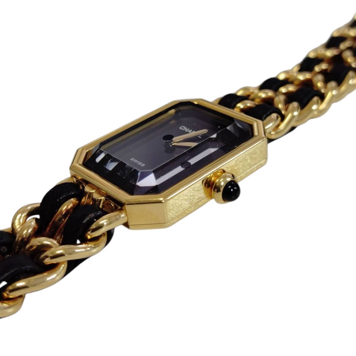 【中古品】 CHANEL シャネル プルミエール ブラック文字盤(pán) クォーツ レディース 時(shí)計(jì) ウォレット ケース付 W88873RD