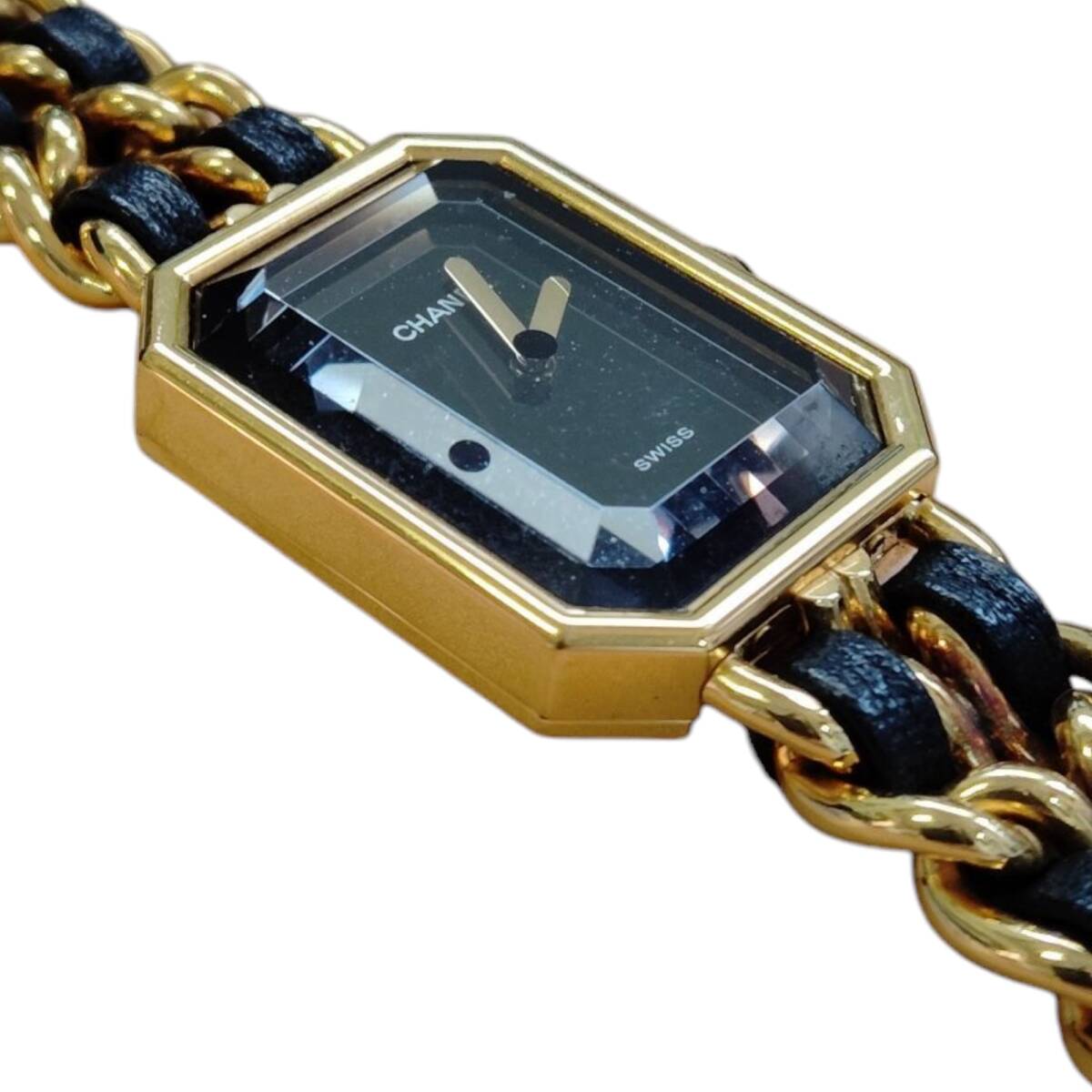 【中古品】 CHANEL シャネル プルミエール ブラック文字盤(pán) クォーツ レディース 時(shí)計(jì) ウォレット ケース付 W88873RD