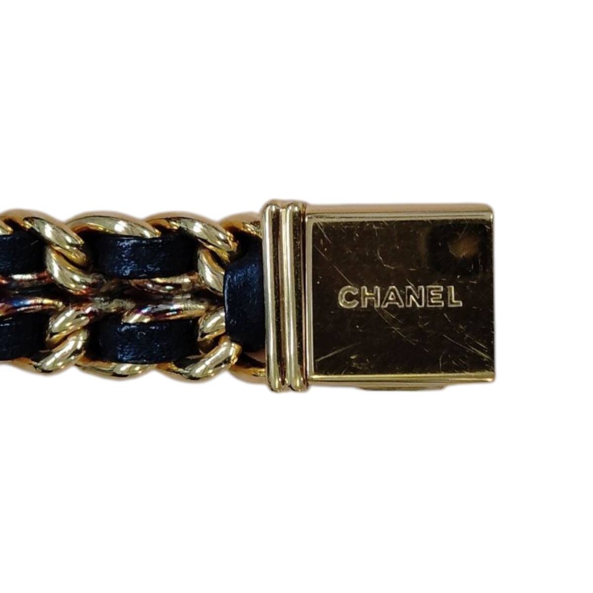 【中古品】 CHANEL シャネル プルミエール ブラック文字盤(pán) クォーツ レディース 時(shí)計(jì) ウォレット ケース付 W88873RD