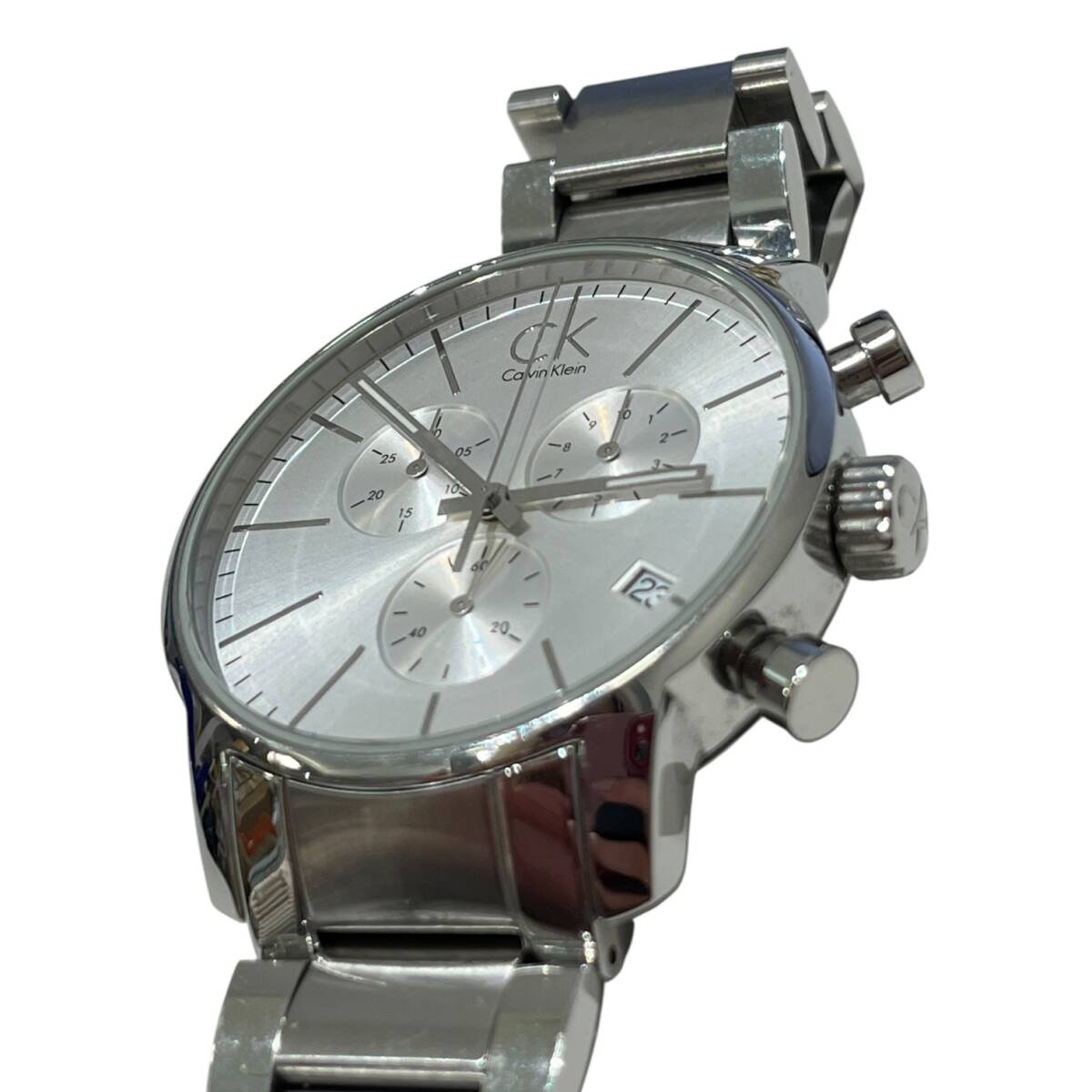 ■中古品■Calvin Klein カルバンクライン CK 腕時(shí)計(jì) K2G 271 ホワイト×シルバー絙色 本體のみ クォーツ IYE2114Z