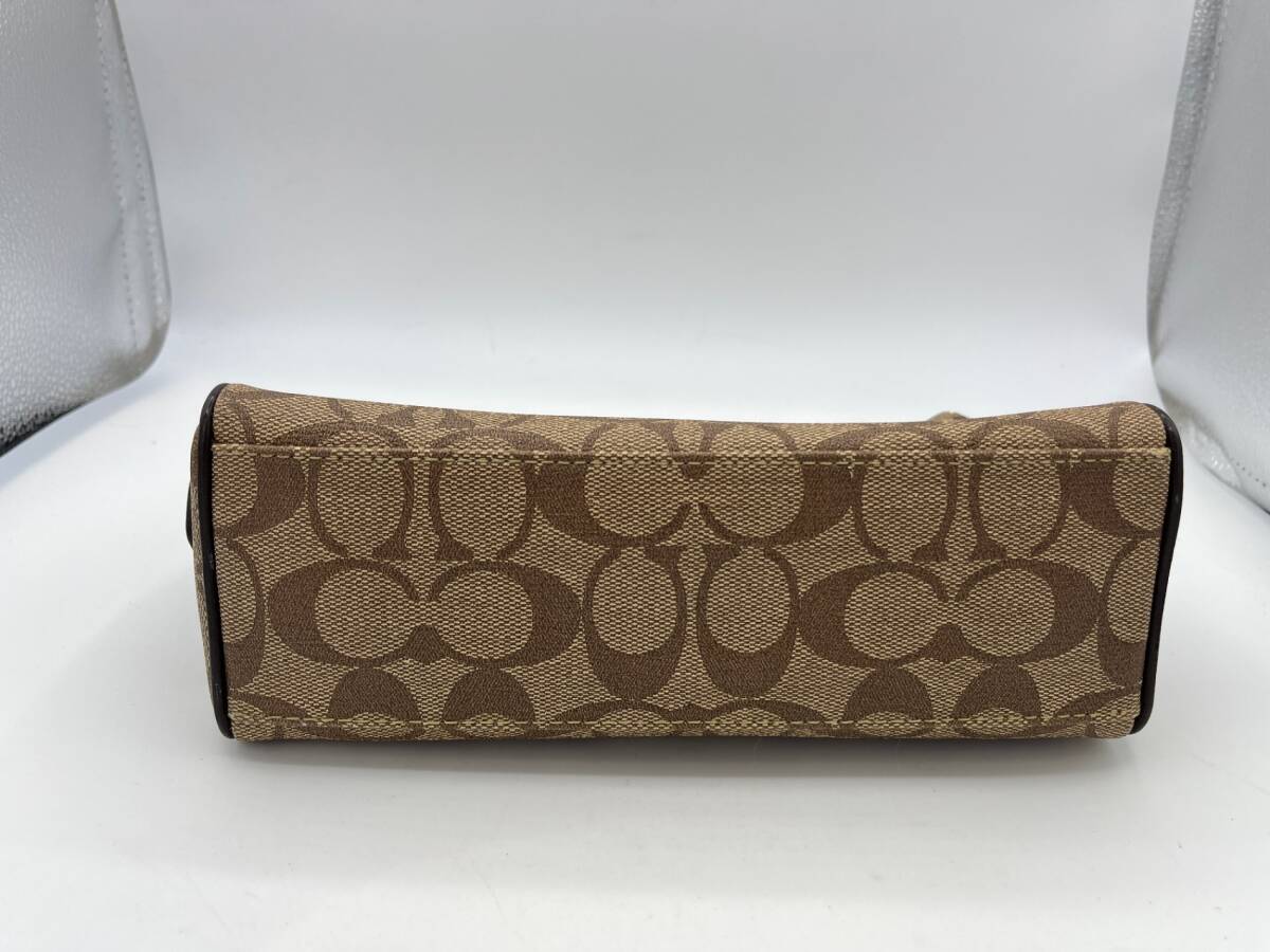 ■中古品■COACH コーチ ポーチ ブラウン系 本體のみ 収納 內(nèi)ポケットあり IYE1418Z