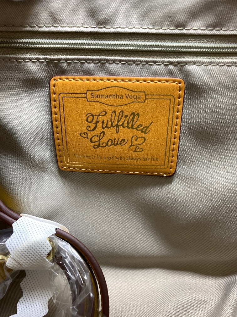 Samantha Vega サマンサベガ 2WAYトートバッグ ショルダーバッグ フリルデザイン 合成皮革 毛 チェック柄 【中古】AEY8769GI