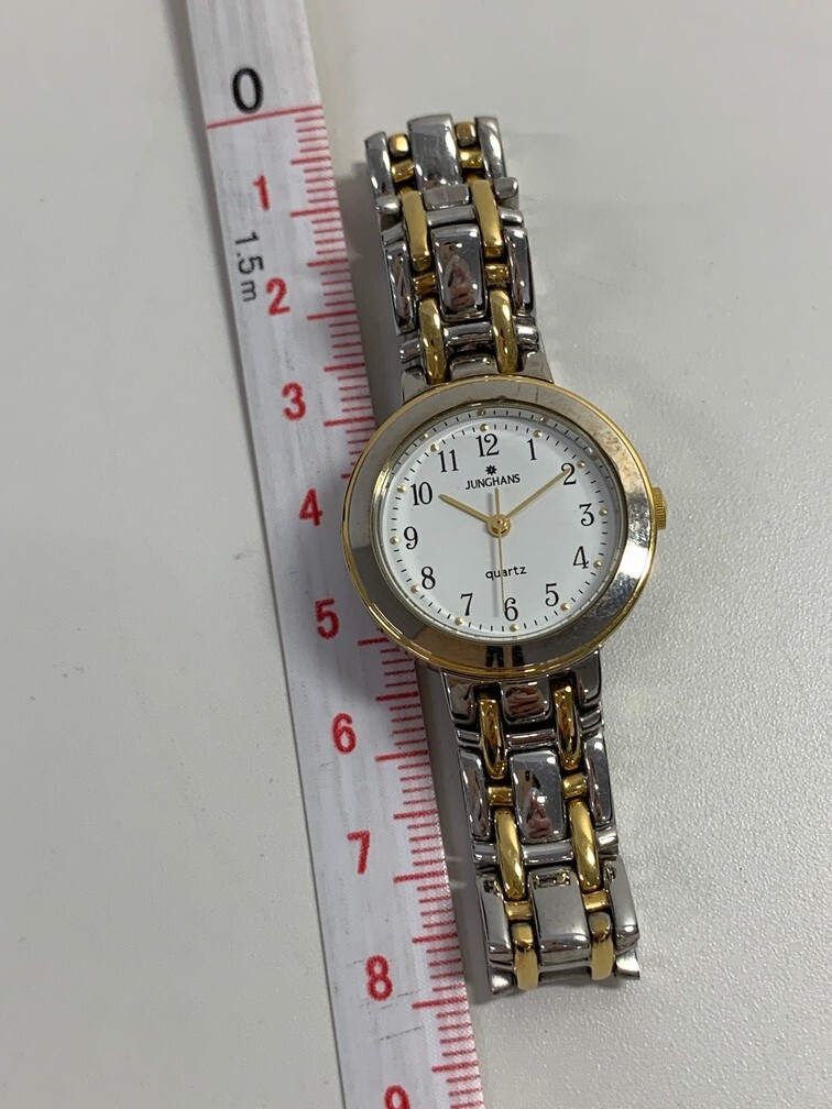 ユンハンス JUNGHANS レディースクオーツ 腕時計 【中古/動作未確認(rèn)】ゴールド×シルバー ブランド 箱付き GIN51567