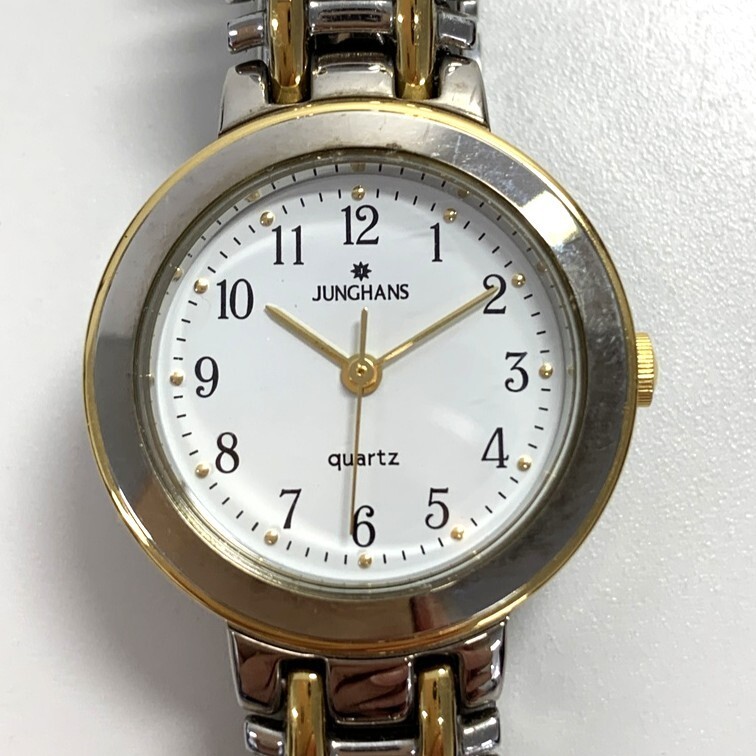 ユンハンス JUNGHANS レディースクオーツ 腕時計 【中古/動作未確認(rèn)】ゴールド×シルバー ブランド 箱付き GIN51567