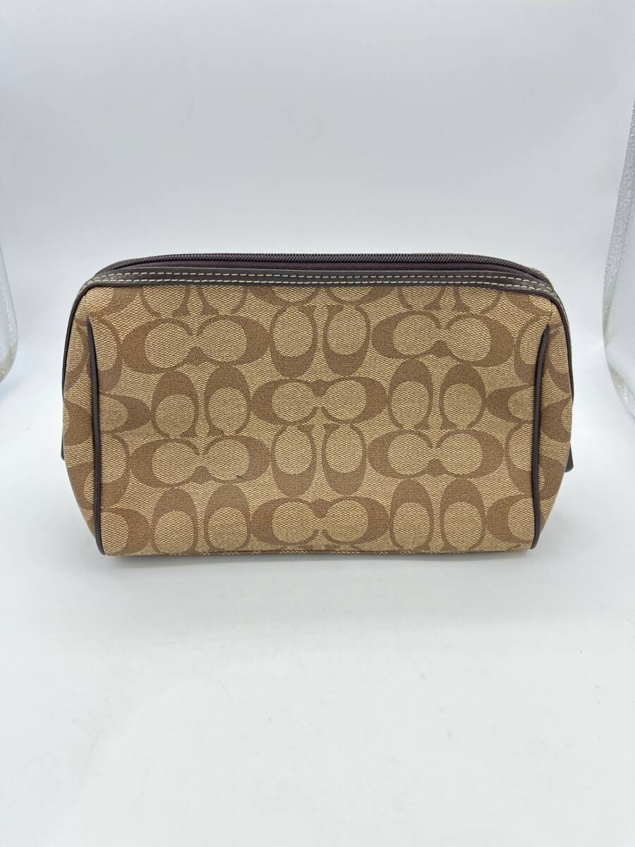 ■中古品■COACH コーチ ポーチ ブラウン系 本體のみ 収納 內(nèi)ポケットあり IYE1418Z