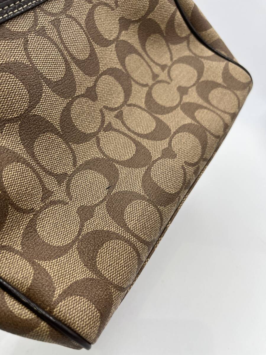 ■中古品■COACH コーチ ポーチ ブラウン系 本體のみ 収納 內(nèi)ポケットあり IYE1418Z