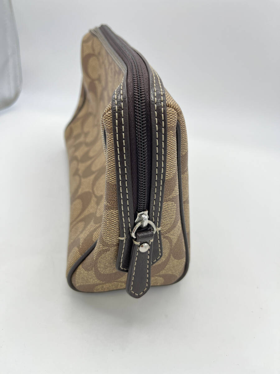 ■中古品■COACH コーチ ポーチ ブラウン系 本體のみ 収納 內(nèi)ポケットあり IYE1418Z