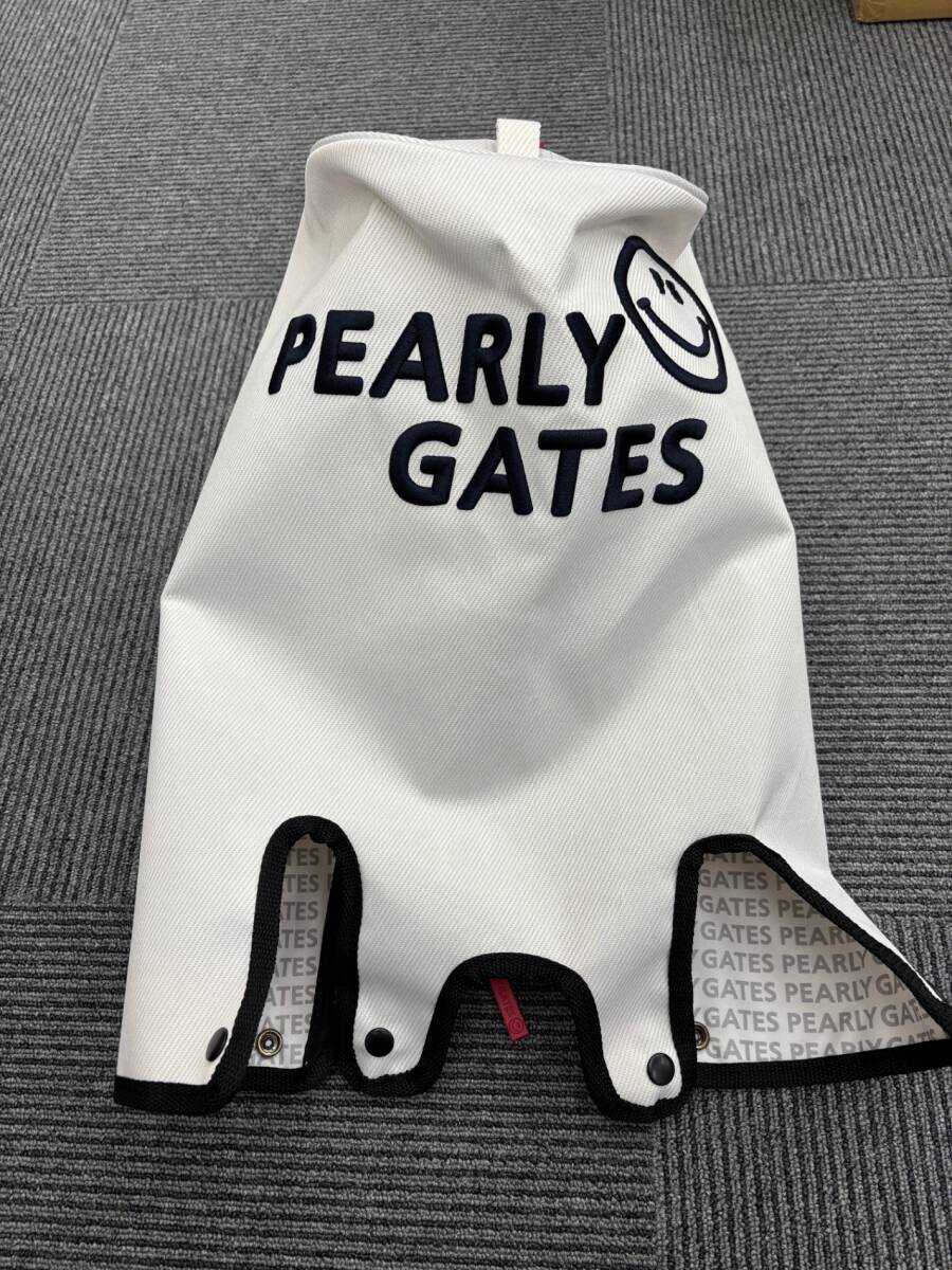 【中古品】※著払い　Pearly Gates 　パーリーゲイツ 　キャディバッグ 　ホワイト　スマイル　ゴルフ用品　ゴルフ　IST1026Y