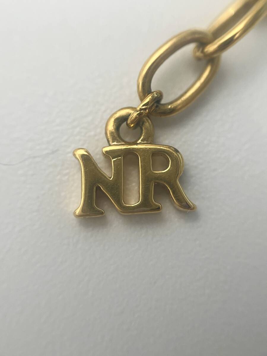 【中古】ニナリッチ NINA RICCI ゴールド ラインストーン NR ロゴ ネックレス ピアス セット STG2843