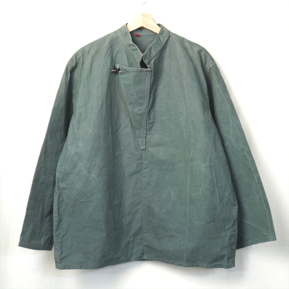 70s80s ビンテージ ユーロ ワークジャケット プルオーバー トップス フック スモック _画像2