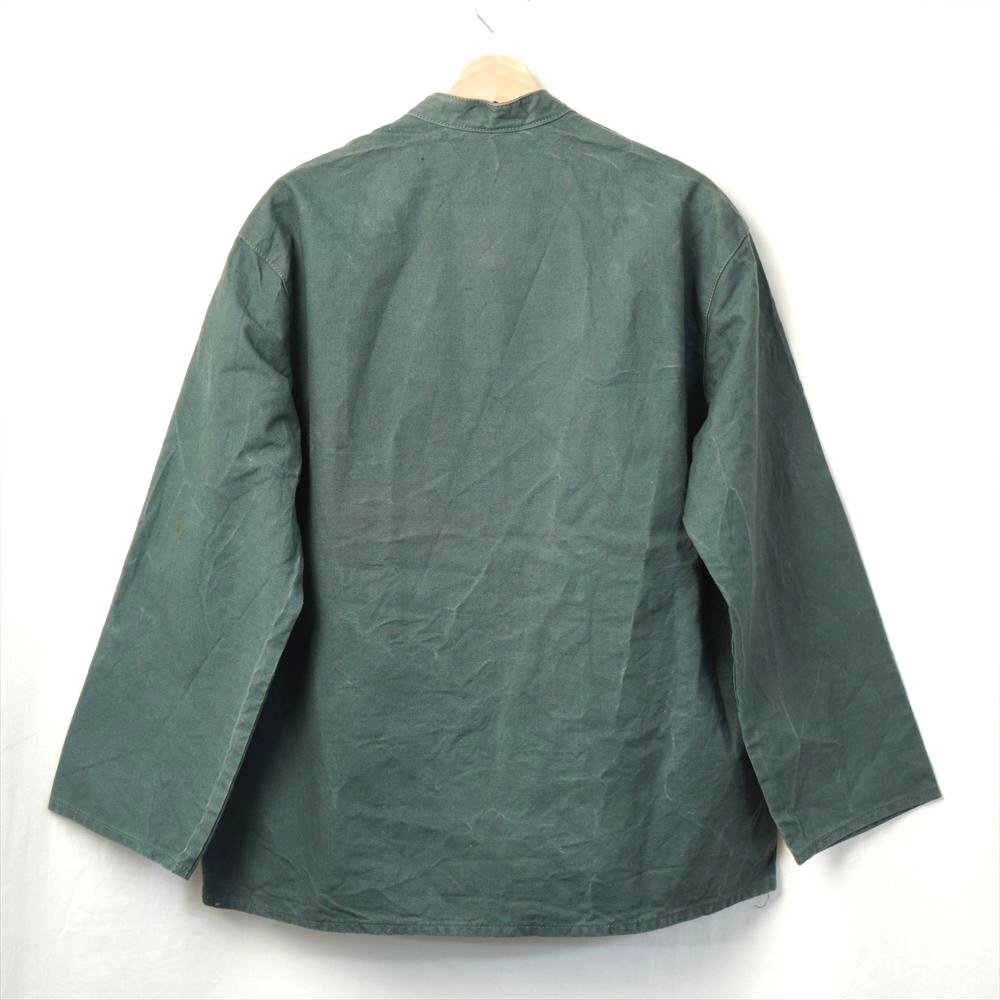 70s80s ビンテージ ユーロ ワークジャケット プルオーバー トップス フック スモック _画像3