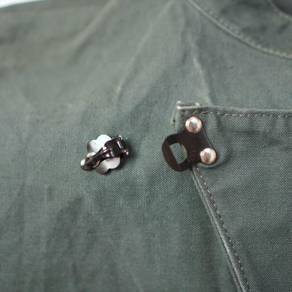 70s80s ビンテージ ユーロ ワークジャケット プルオーバー トップス フック スモック _画像7