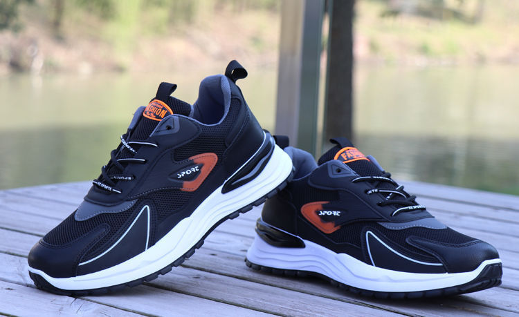 ランニングシューズ スニーカー メンズ スポーツ メッシュ 運動 靴 ウォーキング シューズ 通気性 安い ブラック 26CM_画像2