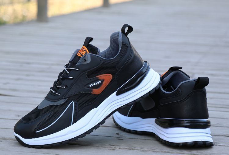 ランニングシューズ スニーカー メンズ スポーツ メッシュ 運動 靴 ウォーキング シューズ 通気性 安い ブラック 26CM_画像4