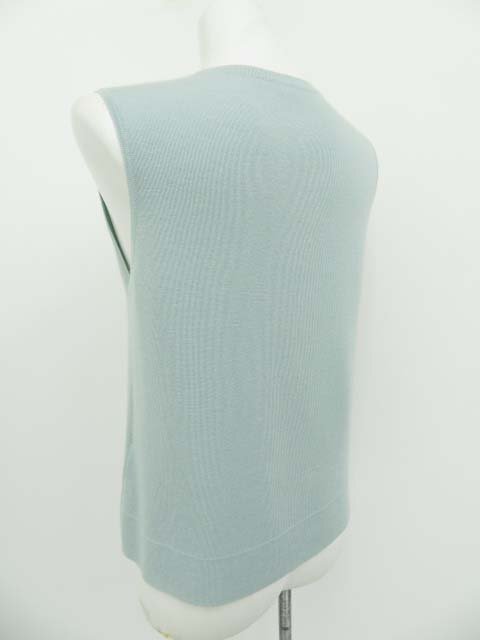 FOXEY　BOUTIQUE　スリーブレスニットトップス　36716　17年　42　アイスブルー　カシミヤシルク　中古A1　AP-108837