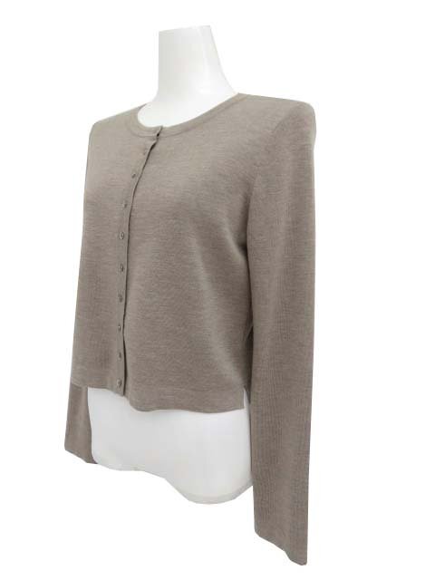 FOXEY　BOUTIQUE　カーディガン（PETIT)　33557　14年　ナチュラル　40　グレースウール　シルバーボタン　中古A1　AP-108842