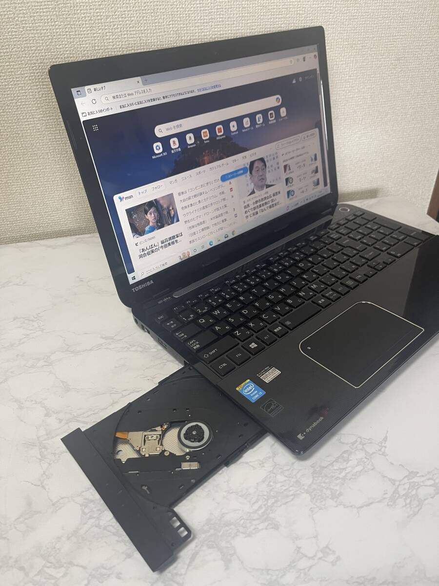 東芝 dynabook T554/45KB30　Win10 Home 64bit　Intel Core i3-4005U 1.70GHz　8GB 750GB　15.6型　ブラック系　