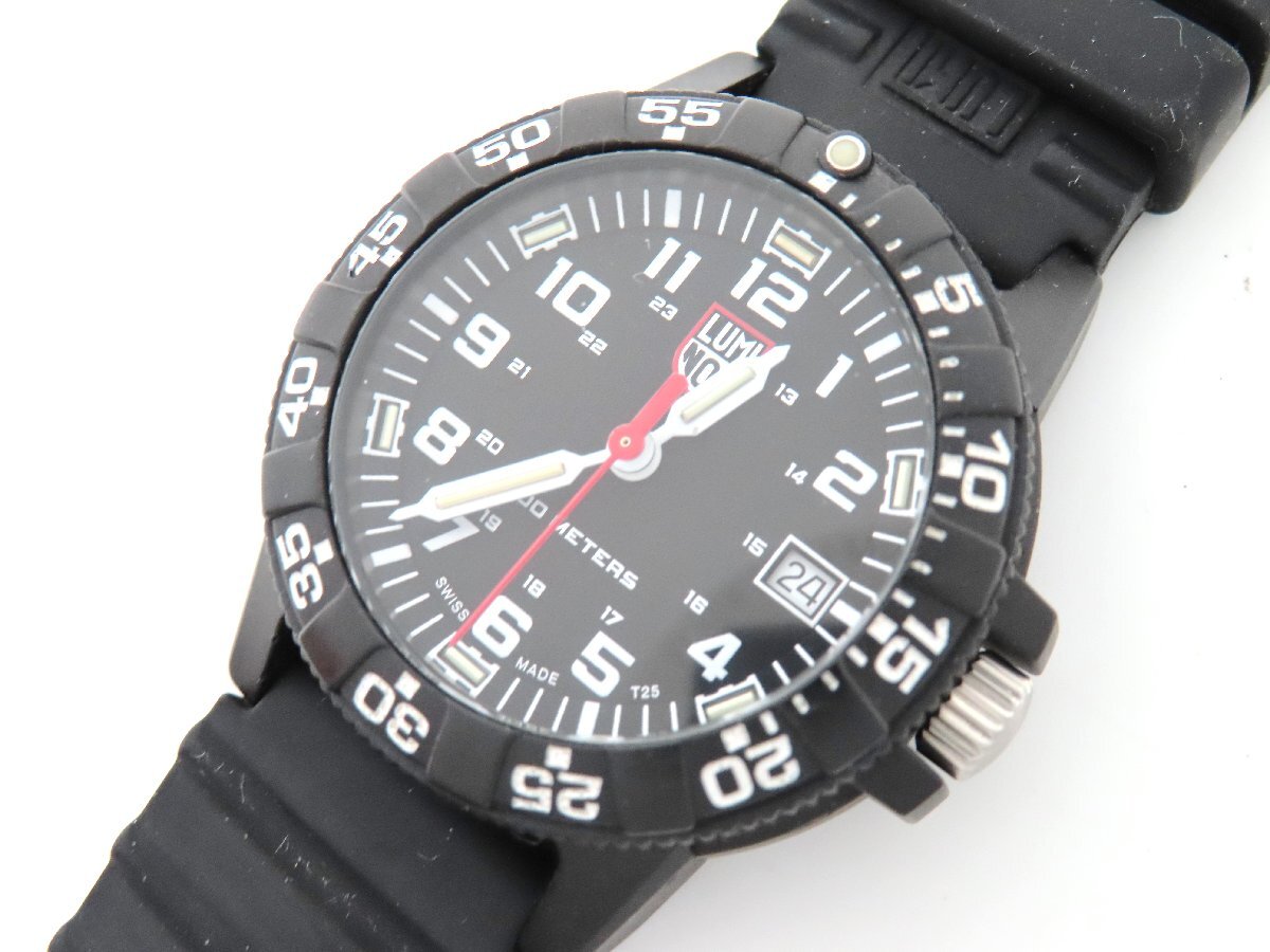 1円 ルミノックス カーボン ブラック文字盤 メンズ 腕時計 稼働 QZ 20431