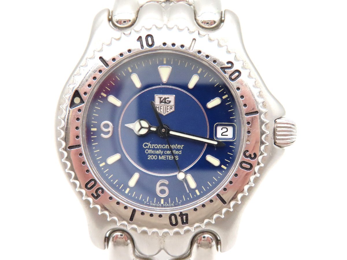 1円 タグホイヤー(TAG WG5114-P0 クロノメーター SS ネイビー文字盤 メンズ 腕時計 稼働 QZ 20667