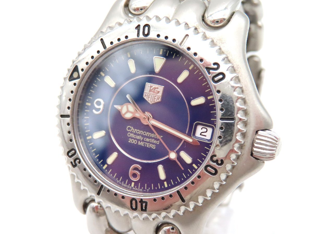 1円 タグホイヤー(TAG WG5114-P0 クロノメーター SS ネイビー文字盤 メンズ 腕時計 稼働 QZ 20667