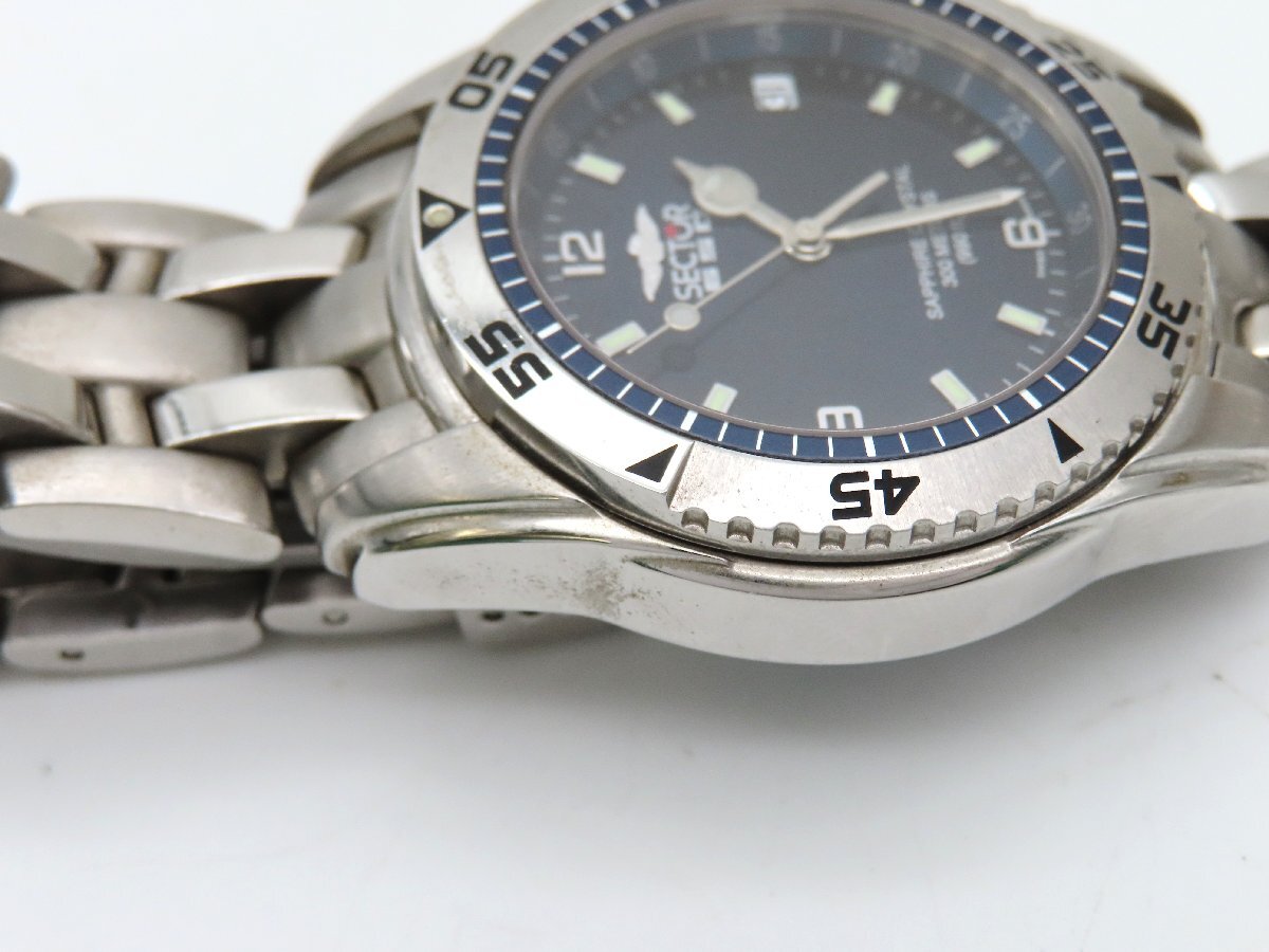 1円 セクター 2653259135 SS ネイビー文字盤 メンズ 腕時計 稼働 QZ 1579501