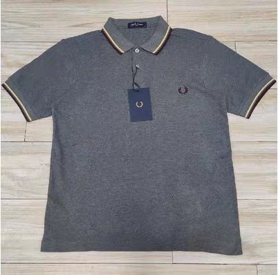 新品メンズポロシャツFREDフレッドペリー半袖TシャツダブルライングレーL