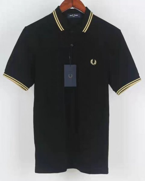 新品メンズポロシャツFREDフレッドペリー半袖Tシャツダブルライン黒XXL
