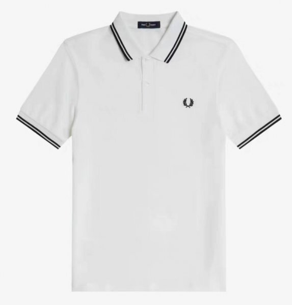 新品メンズポロシャツFREDフレッドペリー半袖Tシャツダブルライン白L