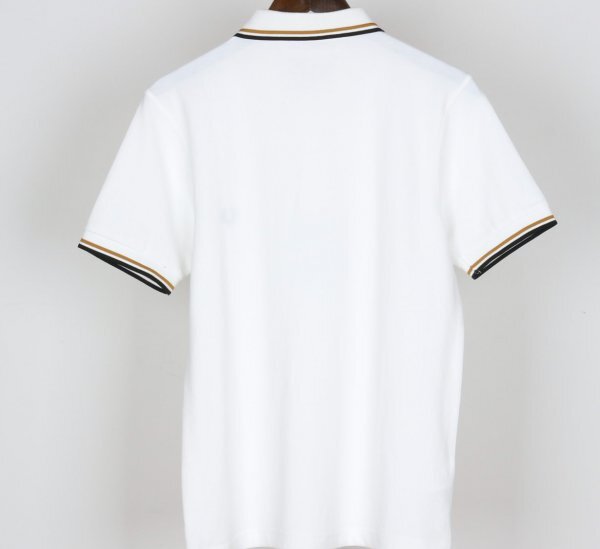 新品メンズポロシャツFREDフレッドペリー半袖Tシャツダブルエリライン白XXL